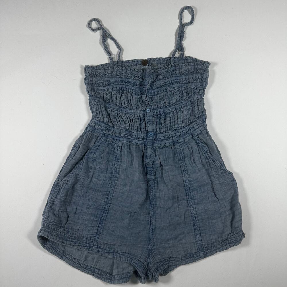 Free People One Sammi Washed Cotton Romper SMALL